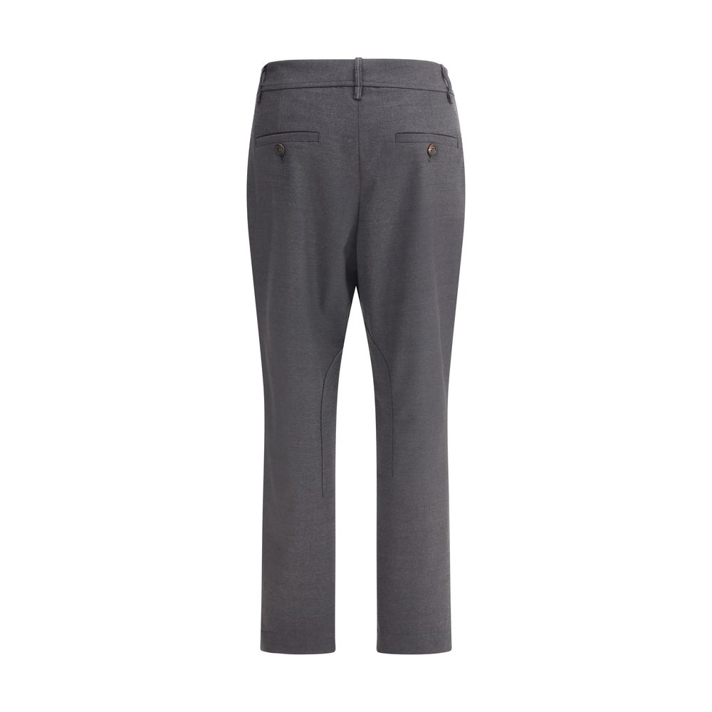 Bicolor Fleece Wool Casual Pants
