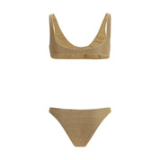 Gold Polyamide One-Piece Swimsuit