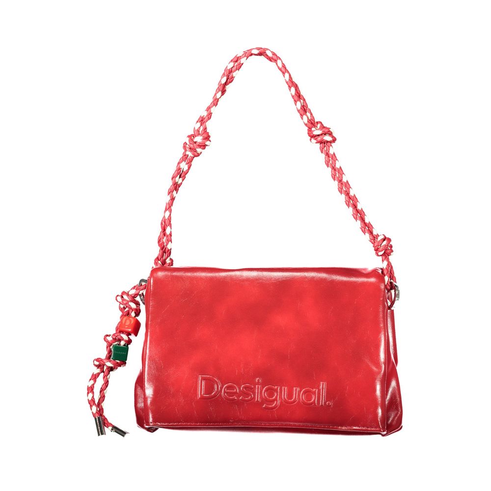 Red Polyurethane Women Handbag