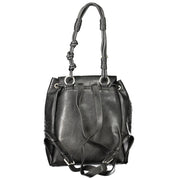 Black Polyurethane Women's Mini Backpack