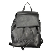 Black Polyurethane Women's Backpack
