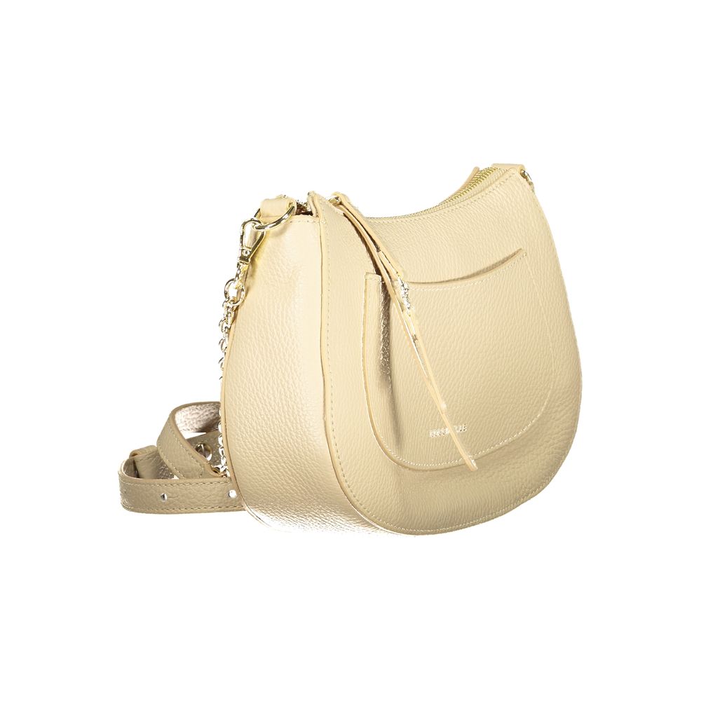 Beige Leather Women Handbag
