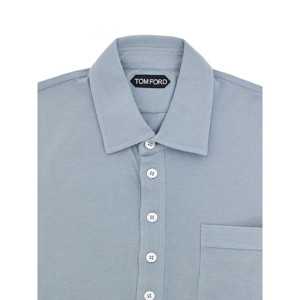 Blue Cotton Polo Shirt