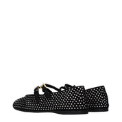 Black Leather Ballet Flats