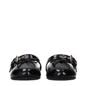 Black Leather Ballet Flats