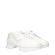 White Fabric Athletic Sneakers