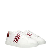 White Leather Low Top Sneakers