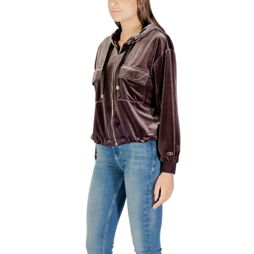 Brown Polyester Hoodie