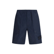 Blue Cotton Bermuda Shorts