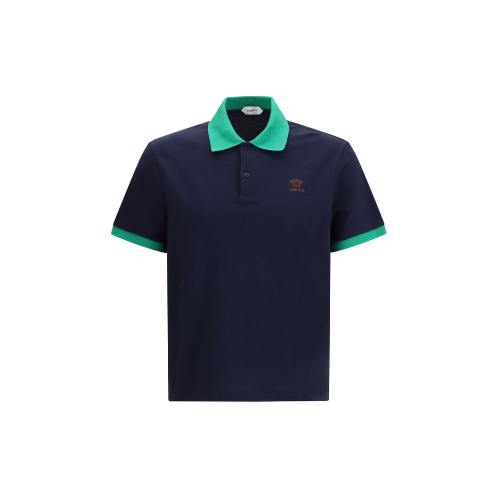 Blue Cotton Polo Shirt