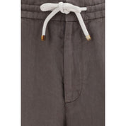 Gray Linen Casual Pants