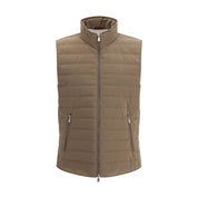Beige Polyester Sleveless Jacket