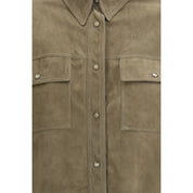 Bicolor Calf Leather Bos Taurus Dress Shirt