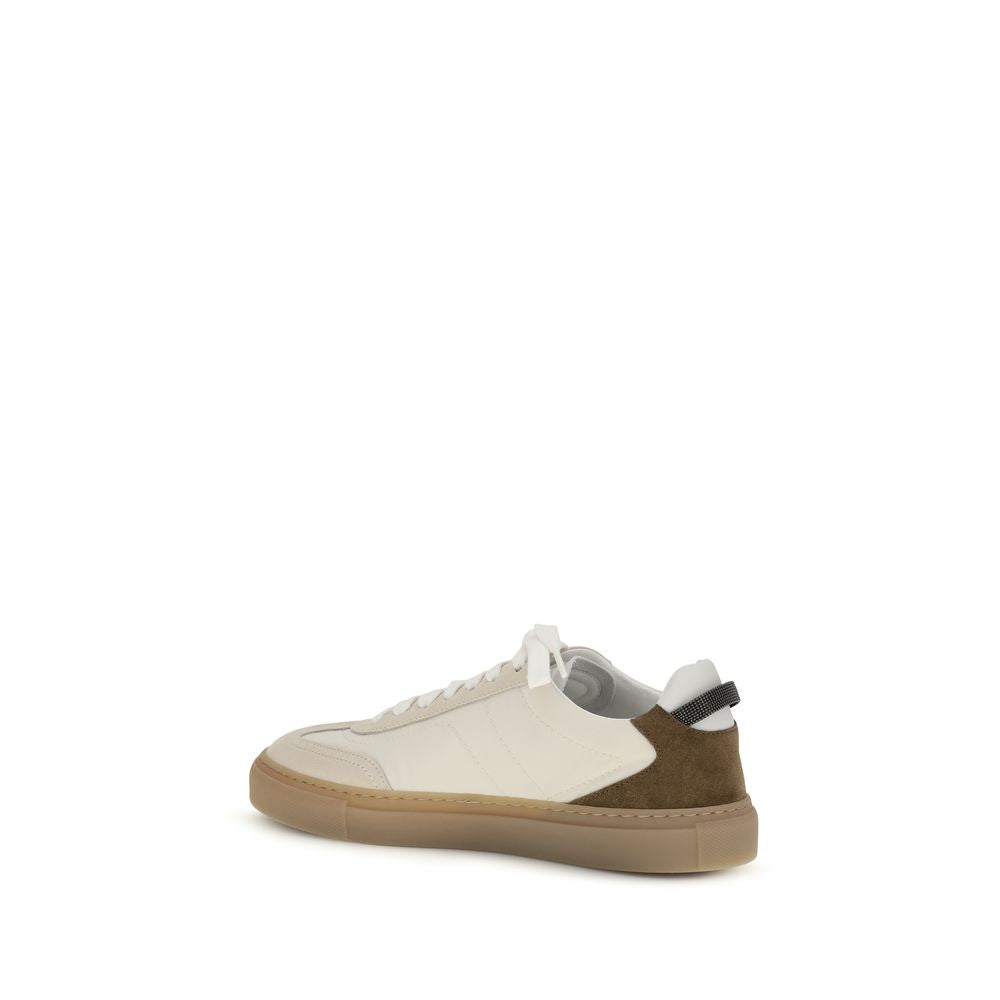 Beige Calf Leather Bos Taurus Low Top Sneakers