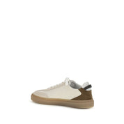 Beige Calf Leather Bos Taurus Low Top Sneakers