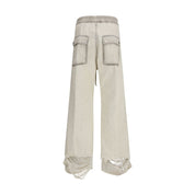 White Cotton Casual Pants
