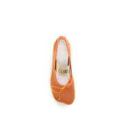Orange Viscose Ballet Flats