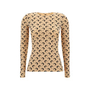 Beige Polyamide Long Sleeve T-Shirt