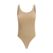 Beige Cotton Bodysuit