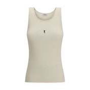 Beige Cotton Tank Tops