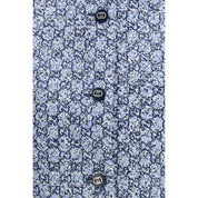 Blue Cotton Sleveless Jacket