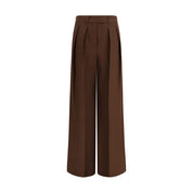 Brown Viscose Casual Pants
