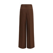 Brown Viscose Casual Pants