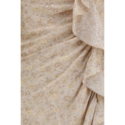 Beige Silk Casual Dress