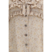 Beige Silk Casual Dress