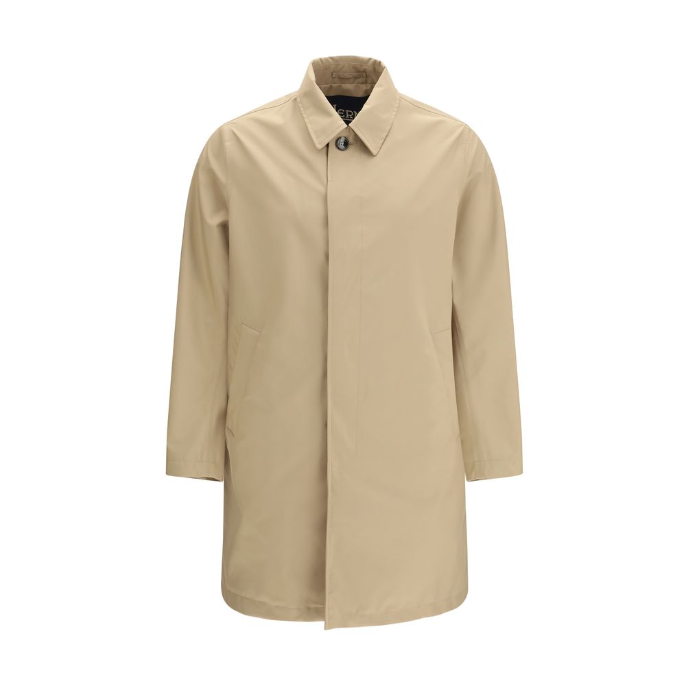 Beige Polyester Trench Coat