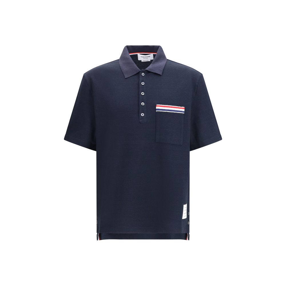 Blue Cotton Polo Shirt