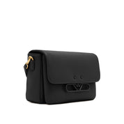 Black Bovine Leather Crossbody Bag