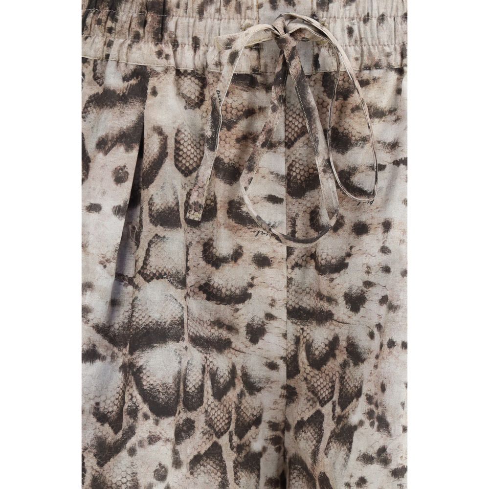 Multicolor Cotton Casual Pants