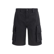 Black Cotton Bermuda Shorts