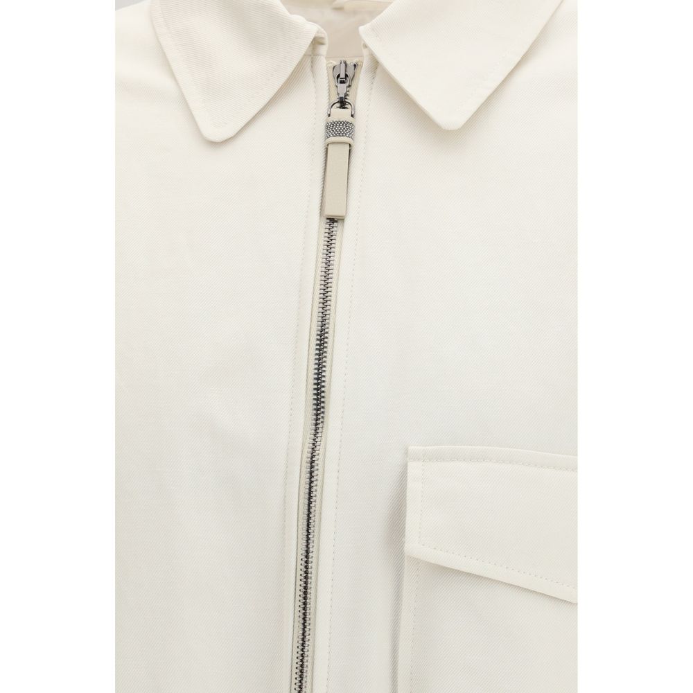 White Cotton Denim Jacket