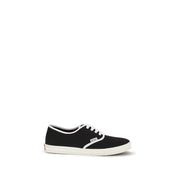 Black Cotton Low Top Sneakers