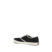 Black Cotton Low Top Sneakers