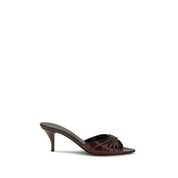 Bordeaux Calf Leather Bos Taurus Stiletto Heel Sandals