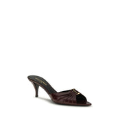 Bordeaux Calf Leather Bos Taurus Stiletto Heel Sandals