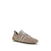 Beige Calf Leather Bos Taurus Athletic Sneakers