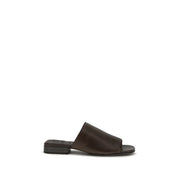 Brown Calf Leather Bos Taurus Slides