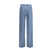 Blue Cotton Chino Pants
