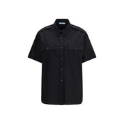 Black Cotton Shortsleeve Shirt