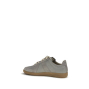 Gray Calf Leather Bos Taurus Low Top Sneakers