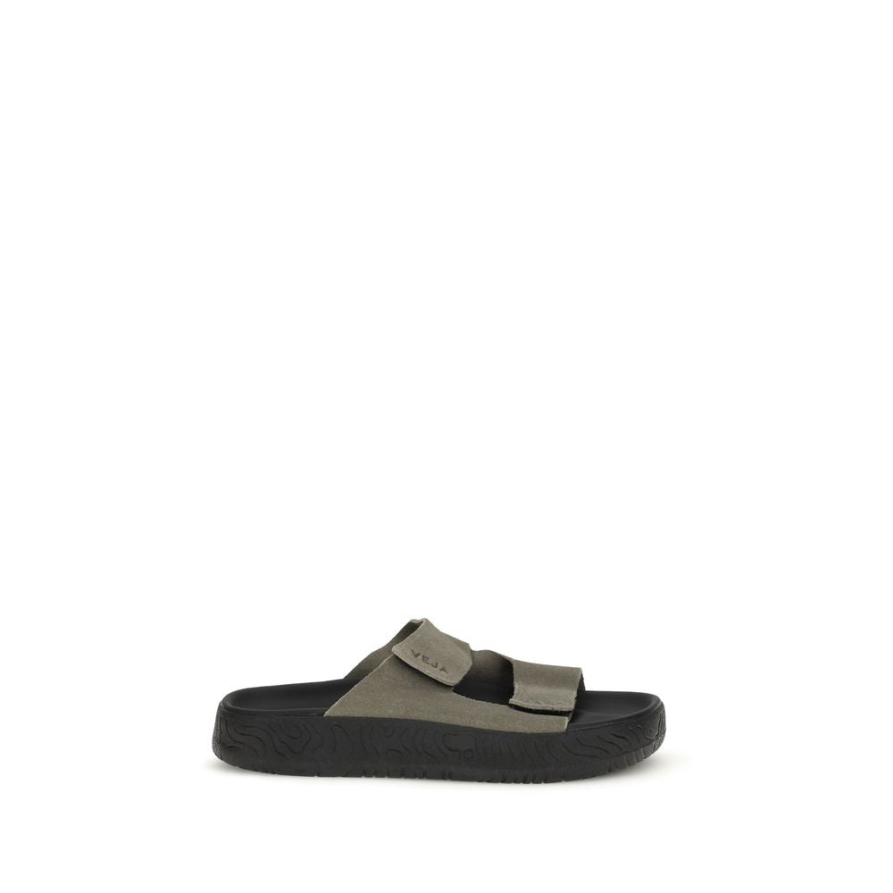 Bicolor Calf Leather Bos Taurus Flat Sandals