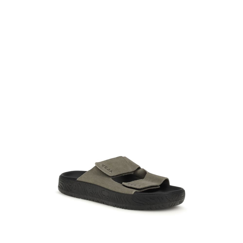 Bicolor Calf Leather Bos Taurus Flat Sandals