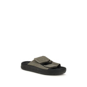 Bicolor Calf Leather Bos Taurus Flat Sandals