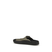 Bicolor Calf Leather Bos Taurus Flat Sandals