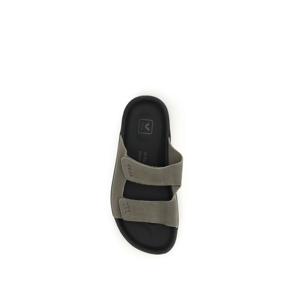 Bicolor Calf Leather Bos Taurus Flat Sandals