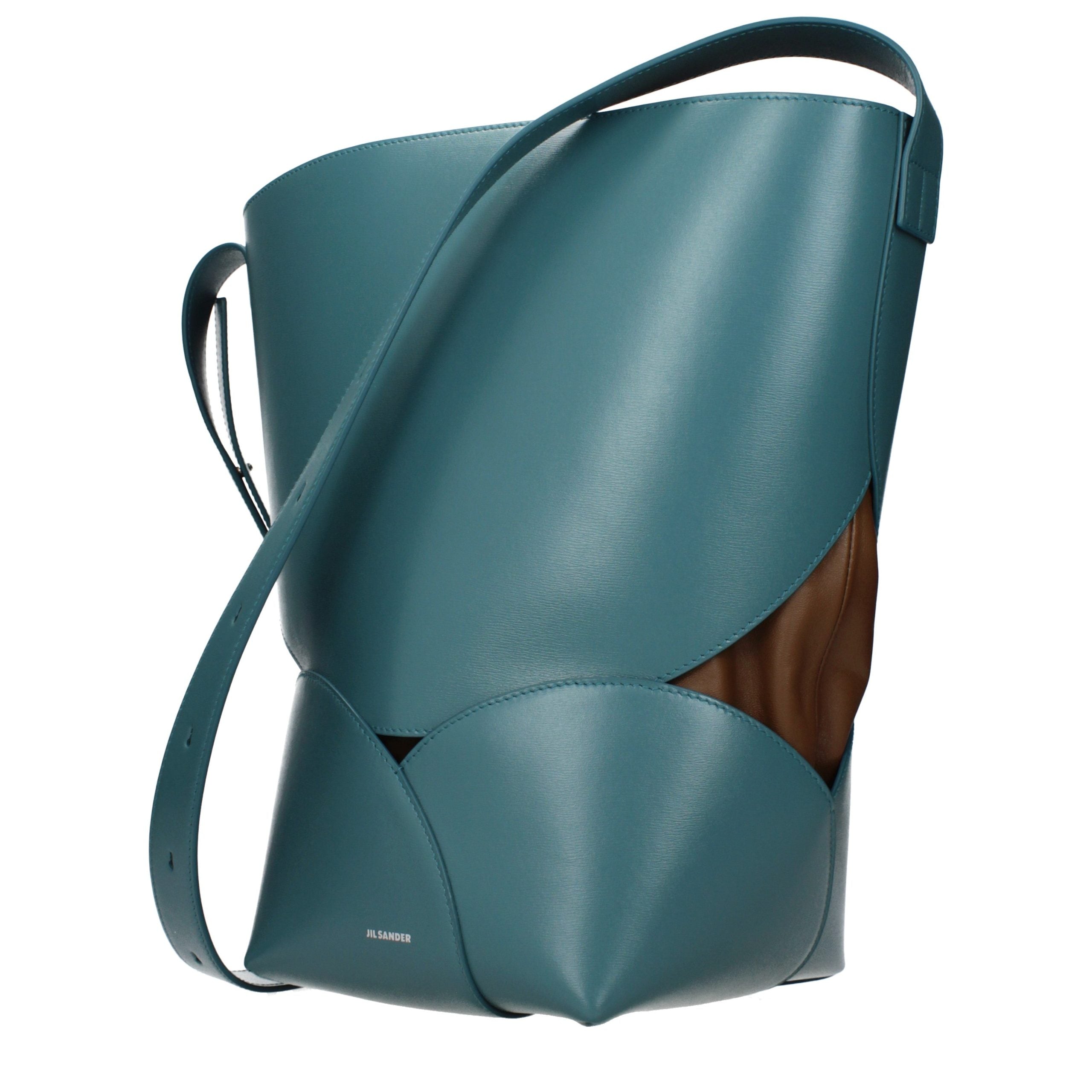 Blue Leather Crossbody Bag